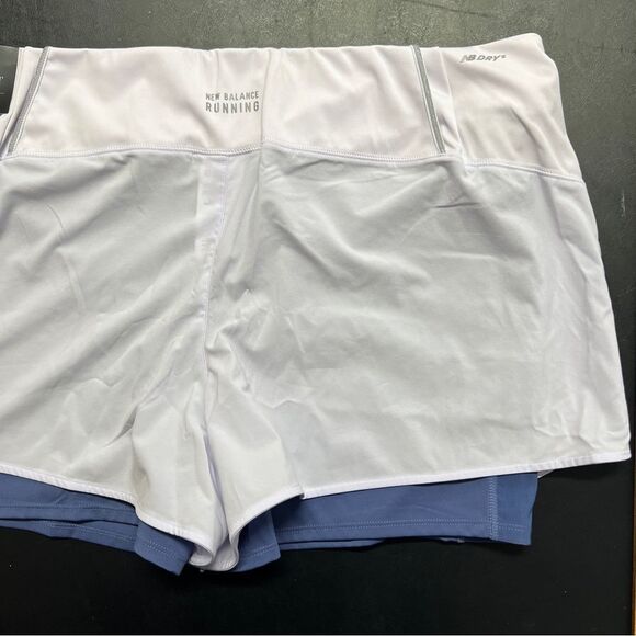 New Balance Libra Printed Impact Run 2in1 Shorts in White and Yellow 0657 - Picture 9 of 14